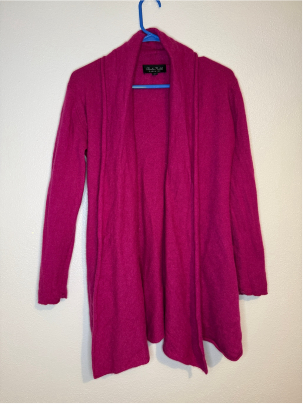 Claudia Nichole 100% Cashmere Pink Open Cardigan M